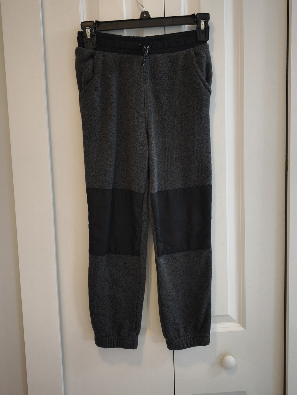 365Kids Gray & Black Contrast Fleece Jogger Pants